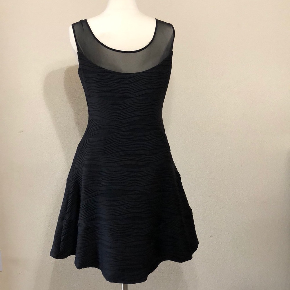 Black Donna RICO dress with mesh see through top